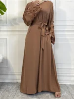 Abaya Dubaï Dentelle Élégante – Robe Islamique Ramadan