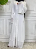 Robe en mousseline de soie Kimono Caftan Dubaï Luxe – Image 9