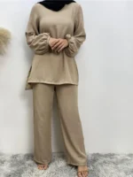 Ensemble Abaya Femme Pantalon Modeste Dubaï Ramadan Élégant – Image 4