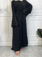 Abaya Dubaï Dentelle Élégante – Robe Islamique Ramadan – Image 4