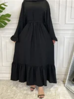 Abaya Dubaï Élégante Femme – Robe Islamique Ramadan Luxe – Image 4