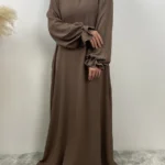 Abaya luxe femme musulmane élégante – caftan Dubaï Ramadan