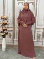 Ensemble abaya femme musulmane élégant Dubaï – tenue islamique chic et pudique Ramadan Eid été – Image 7