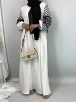 Abaya kebaya élégante à capuche style Dubaï Ramadan – Image 3