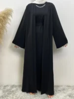 Abaya kimono 2 pièces femme musulmane élégante – pudeur moderne et tenue hijab luxe Aylinejab – Image 3