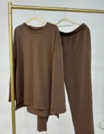 Ensemble abaya deux pièces femme musulmane hijab jilbab élégance pudeur luxe – Image 3