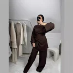 Abaya ensemble luxe 2 pieces hijab et jilbab élégant pour femme musulmane pudique – Image 3