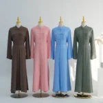 Abaya deux pièces élégante femme musulmane – pudeur et luxe fluide – Image 4
