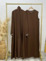 Abaya kimono 2 pièces femme musulmane élégante – pudeur moderne et tenue hijab luxe Aylinejab – Image 4