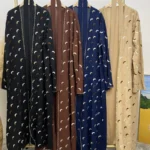 Abaya kimono brodée ouverte luxe pour femme musulmane élégante et pudique