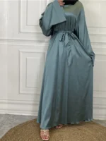 Abaya satin hijab jilbab femme musulmane caftan luxe élégance pudeur – Image 5