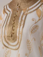 Abaya hijab jilbab brodée dorée pour femme musulmane élégance et pudeur luxe – Image 3