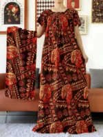 Abaya été femme musulmane boubou coton hijab élégant luxe – Image 4
