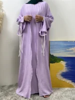 Ensemble 2 pièces Abaya femme luxe moderne Aylinejab – robe abaya kimono élégante modest fashion Dubai Paris – Image 3