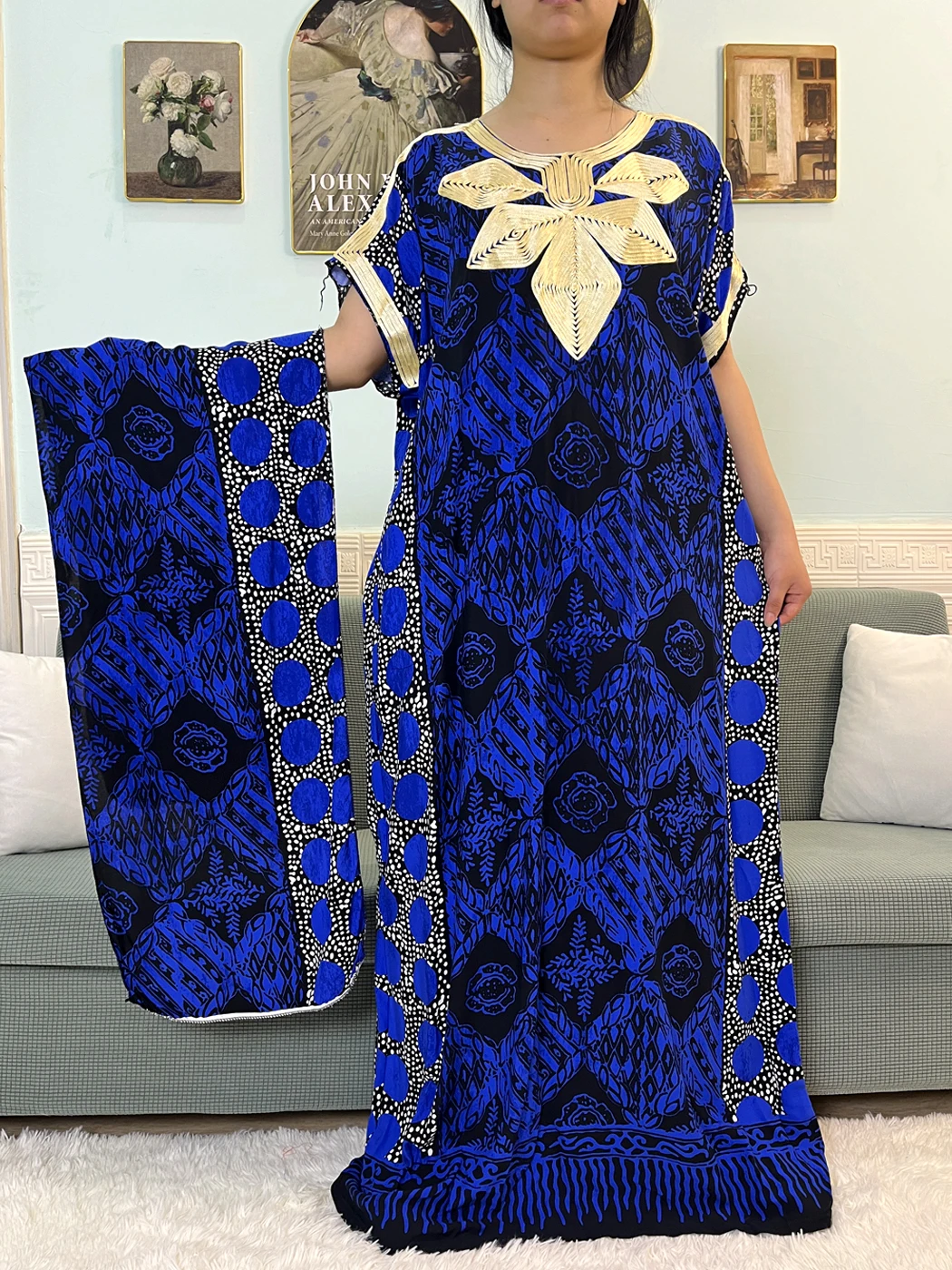 Boubou Africains avec Turban et Écharpe pour un été élégant et léger