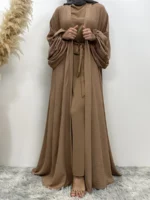 Abaya Femme Luxe Dubai Paris – Robe Abaya Kimono Moderne Modest Fashion pour Femme Musulmane Élégante – Image 4
