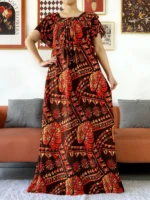Abaya été femme musulmane boubou coton hijab élégant luxe – Image 5