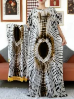 Abaya bohème femme musulmane coton léger hijab élégant luxe – Image 4