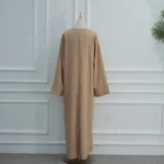 Abaya rayée col V fluide élégante pour femme pudique – Image 9