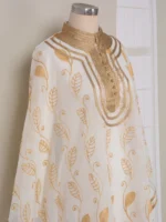 Abaya hijab jilbab brodée dorée pour femme musulmane élégance et pudeur luxe – Image 2