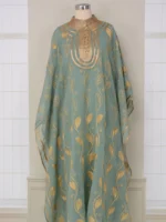 Abaya hijab jilbab brodée dorée pour femme musulmane élégance et pudeur luxe – Image 6