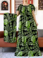 Abaya été femme musulmane boubou coton hijab élégant luxe – Image 2