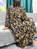 Ensemble abaya de prière en coton avec hijab pour femme musulmane élégante – Image 3