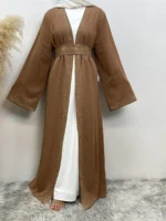 Abaya kimono luxe femme musulmane élégante et pudique – Image 3