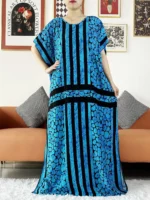 Boubou d’été femme musulmane abaya hijab léger luxe pudique avec de grandes écharpes – Image 3