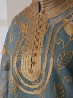 Abaya hijab jilbab brodée dorée pour femme musulmane élégance et pudeur luxe – Image 10