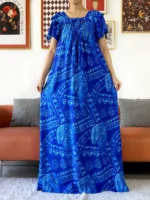 Abaya été femme musulmane boubou coton hijab élégant luxe – Image 6