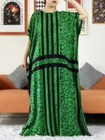 Boubou d’été femme musulmane abaya hijab léger luxe pudique avec de grandes écharpes – Image 5
