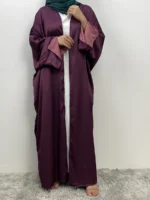 Abaya satin réversible luxe pour femme musulmane élégante – Image 2
