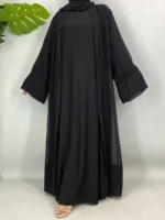 Ensembles Abaya kimono luxe femme musulmane – robe abaya élégante – Image 3