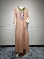 Abaya luxe femme musulmane hijab jilbab élégance pudeur coupe ample élégance naturelle – Image 3