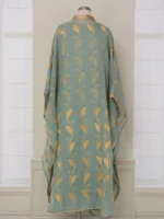 Abaya hijab jilbab brodée dorée pour femme musulmane élégance et pudeur luxe – Image 9