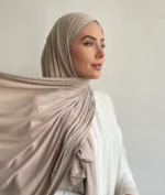 Ensemble Hijab Jersey avec sous-écharpe châles Élégance Luxe Modeste – Image 2