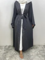 Abaya kimono luxe femme musulmane – hijab jilbab élégant – Image 2