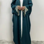 Abaya satin réversible luxe pour femme musulmane élégante