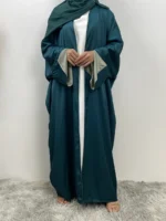 Abaya satin réversible luxe pour femme musulmane élégante