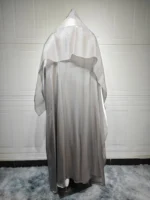 Abaya satin luxe avec hijab style jilbab femme musulmane élégance pudeur – Image 6