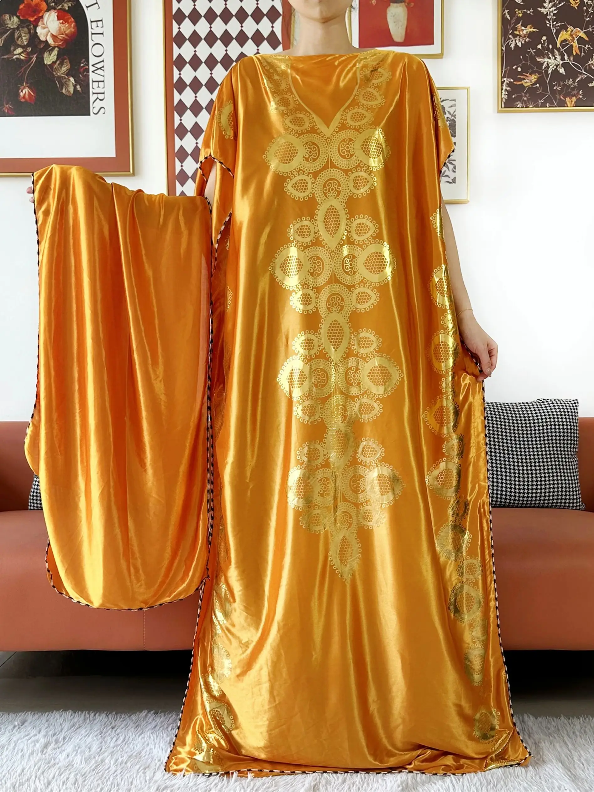Abaya d’été ample et luxueuse pour femme musulmane élégante