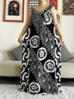Robe d’été dashiki abaya africaine coton avec écharpes  femme musulmane élégante pour femme – Image 7