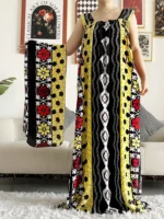 Robe d’été dashiki abaya africaine coton avec écharpes  femme musulmane élégante pour femme – Image 9