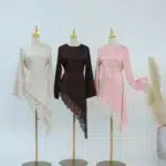 Ensemble abaya d’été en dentelle pour femme musulmane – élégance, pudeur et luxe léger avec hijab et jilbab pour un confort raffiné – Image 2