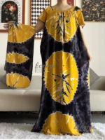 Robe dashiki abaya africaine coton femme musulmane été élégante – Image 2
