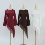Ensemble abaya d’été en dentelle pour femme musulmane – élégance, pudeur et luxe léger avec hijab et jilbab pour un confort raffiné – Image 4