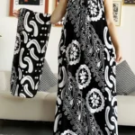 Robe d’été dashiki abaya africaine coton avec écharpes  femme musulmane élégante pour femme