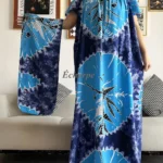 Robe dashiki abaya africaine coton femme musulmane été élégante