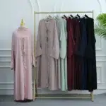 Ensemble 3 Pièces Abaya femme luxe Dubaï avec hijab - modeste Aylinejab